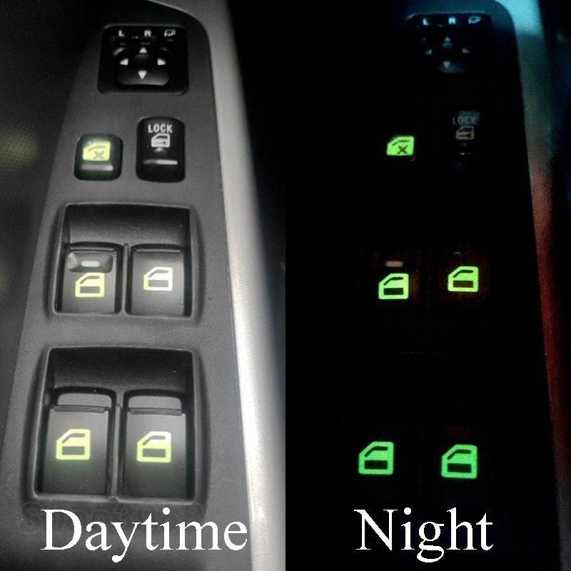 Universal Car Door Window Lift Button Luminous Sticker Windows Control ...