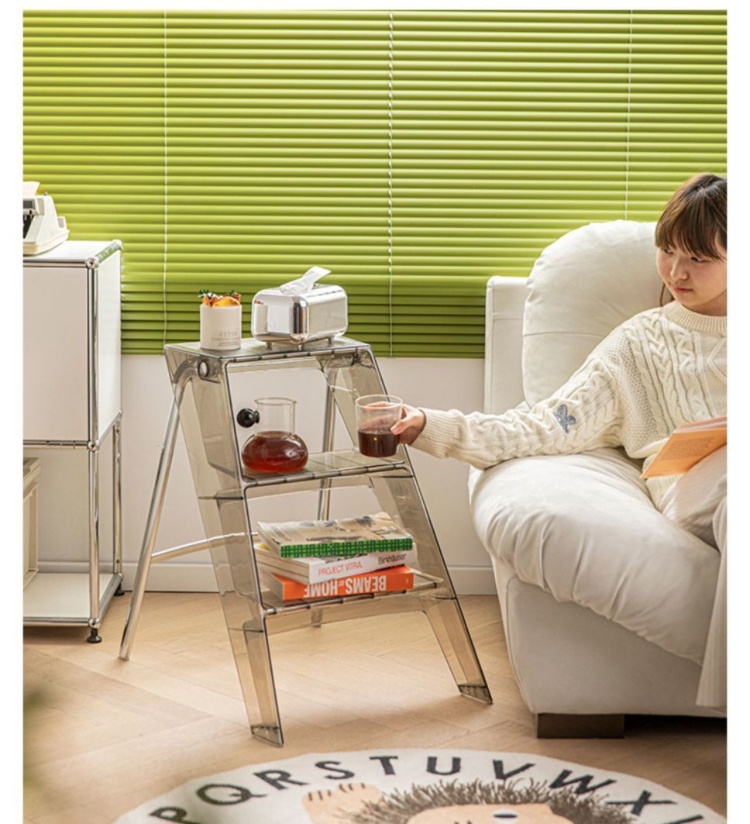 『Free Shipping』Japanese Household Transparent Acrylic Ladder Portable ...