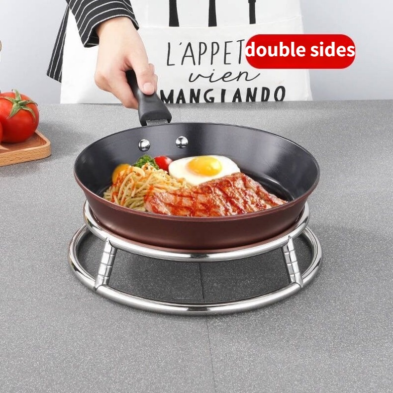 Stainless Steel Pot Holder Kitchen Racks Wok Rack Countertop Pot Pad ...