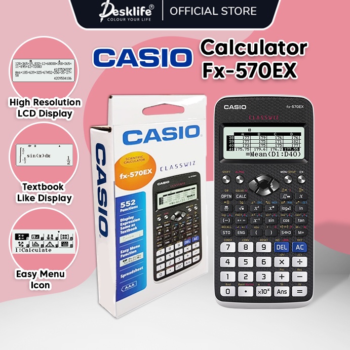 Original Casio Fx 570ex Scientific Calculator Classwiz Counting Equipment School Pcs