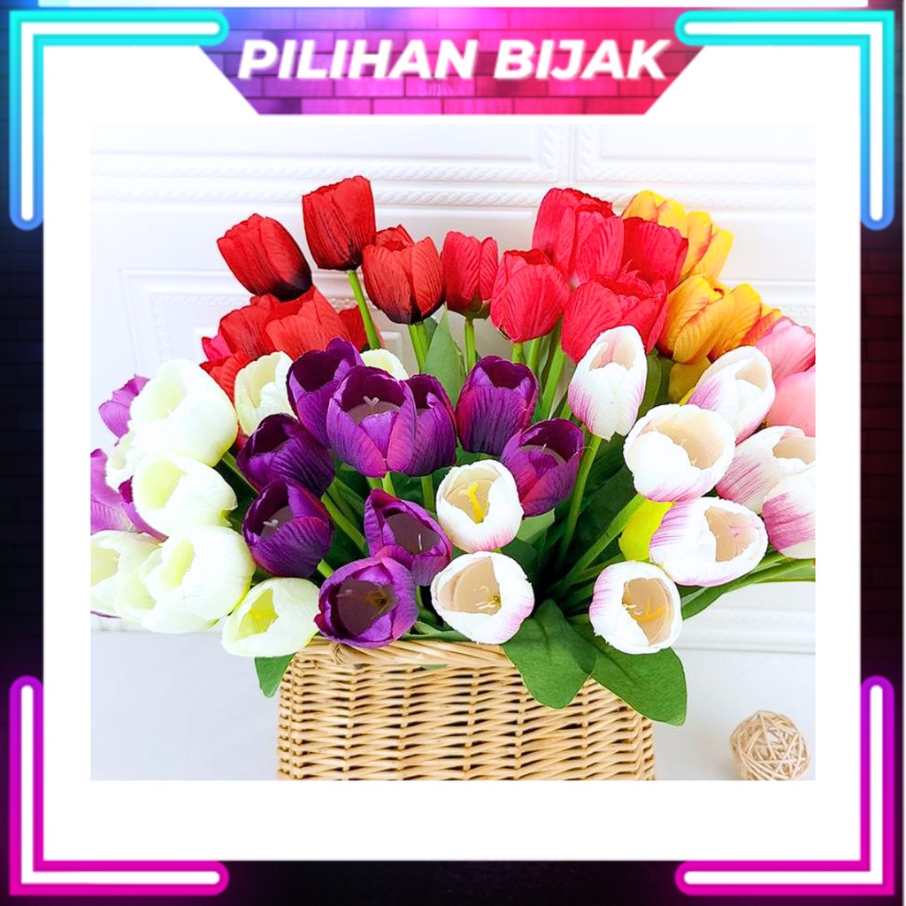 [DEFECT] 45cm 9Heads Tulip Artificial Flower Tulip Bunga Hiasan Rumah ...