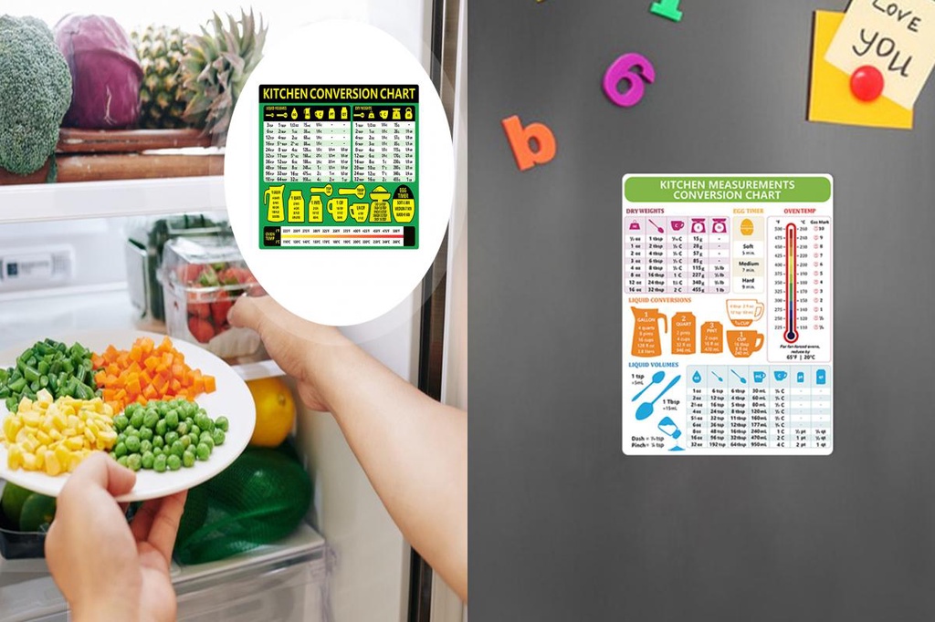 [SH] Kitchen Measurement Reference Magnet Kitchen Conversion Chart ...