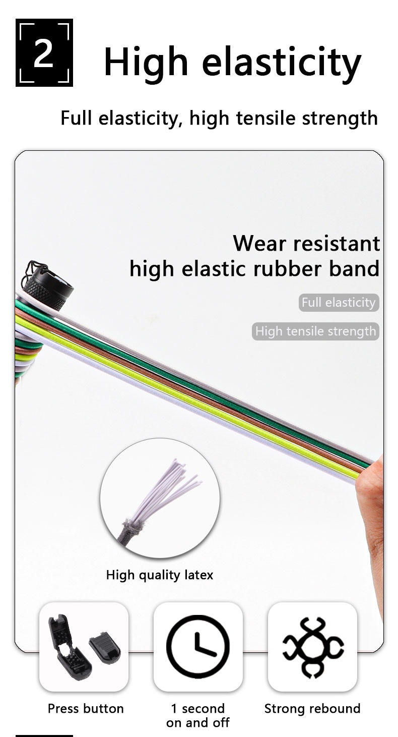 Image showcasing No Tie Shoe Laces Suitable for All Shoes Round Spring Lock Elastic ...
