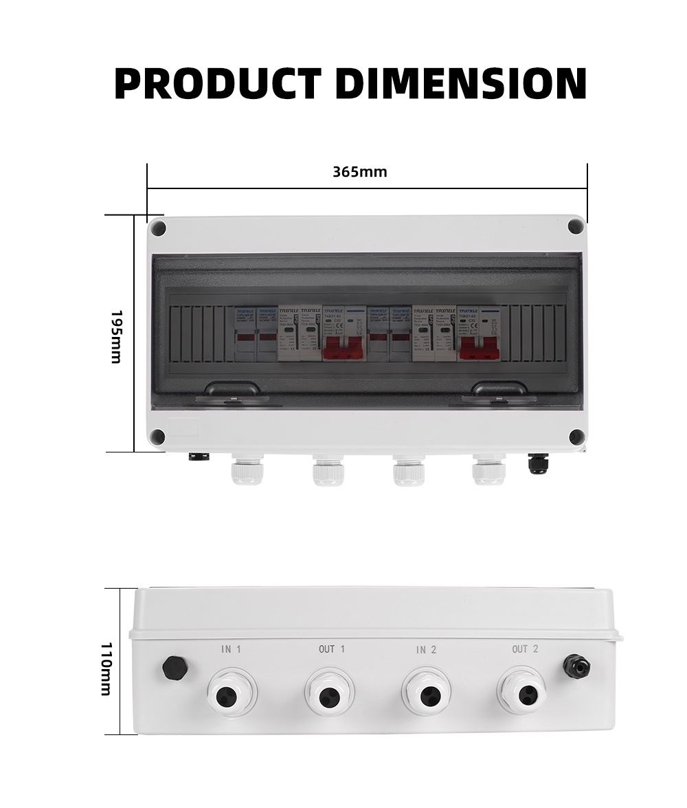 Solar photovoltaic PV Combiner Box 2 input 2 out 2 String Surge ...