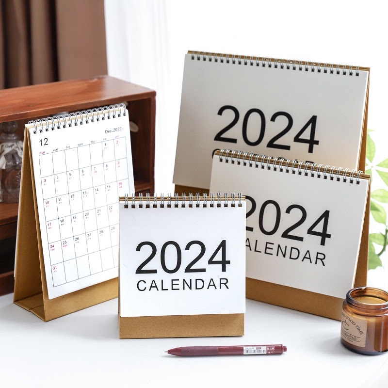 EASY1.SALES Year 2024 Muji Simple Korean Style Table Calendar Desktop ...