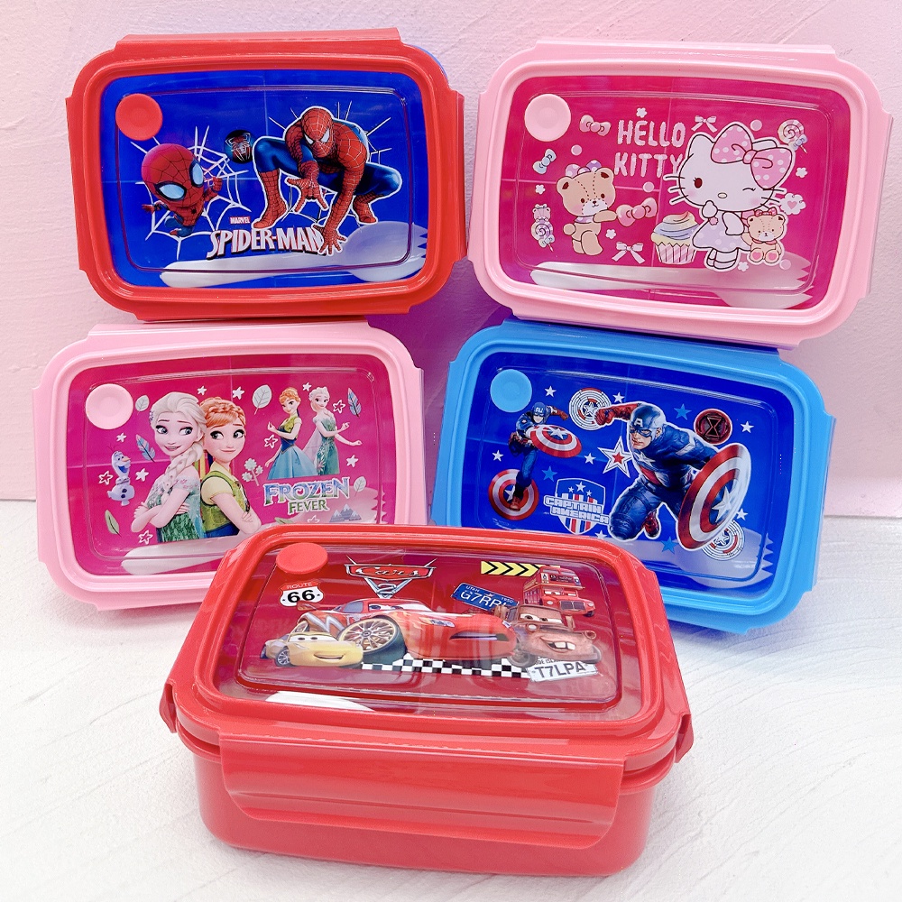 Layer Lunch Box Storage Container Kids School Children Cartoon Bento ...