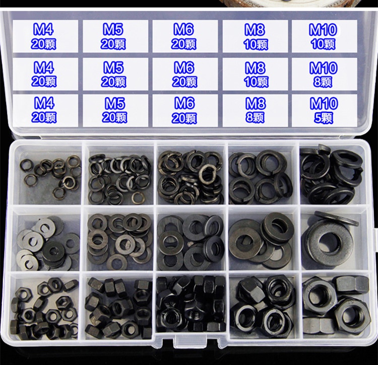 231 Pcs Metric Thread M4 M5 M6 M8 M10 Black Grade 8 Carbon Steel Hex ...