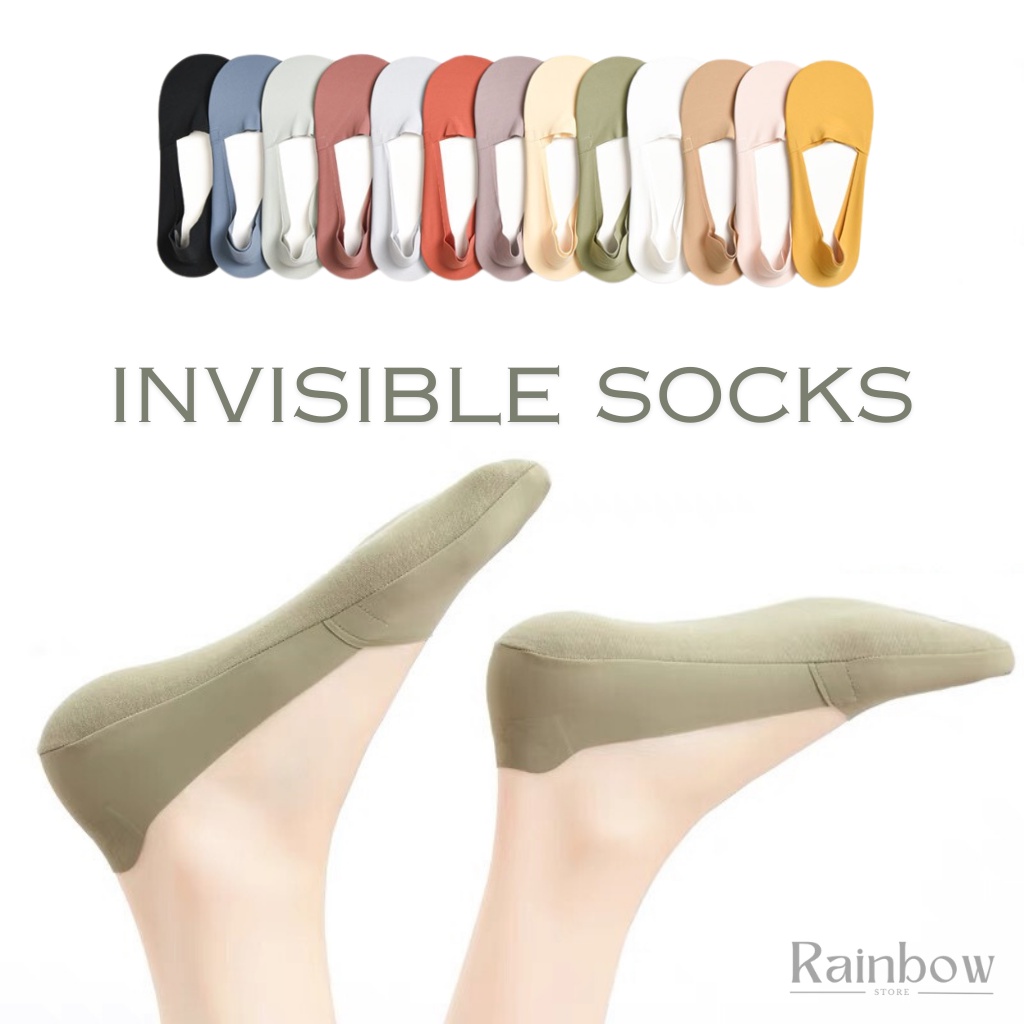 Ladies Ultra Thin Invisible Ice Silk Socks,Summer Sweat Absorption and ...