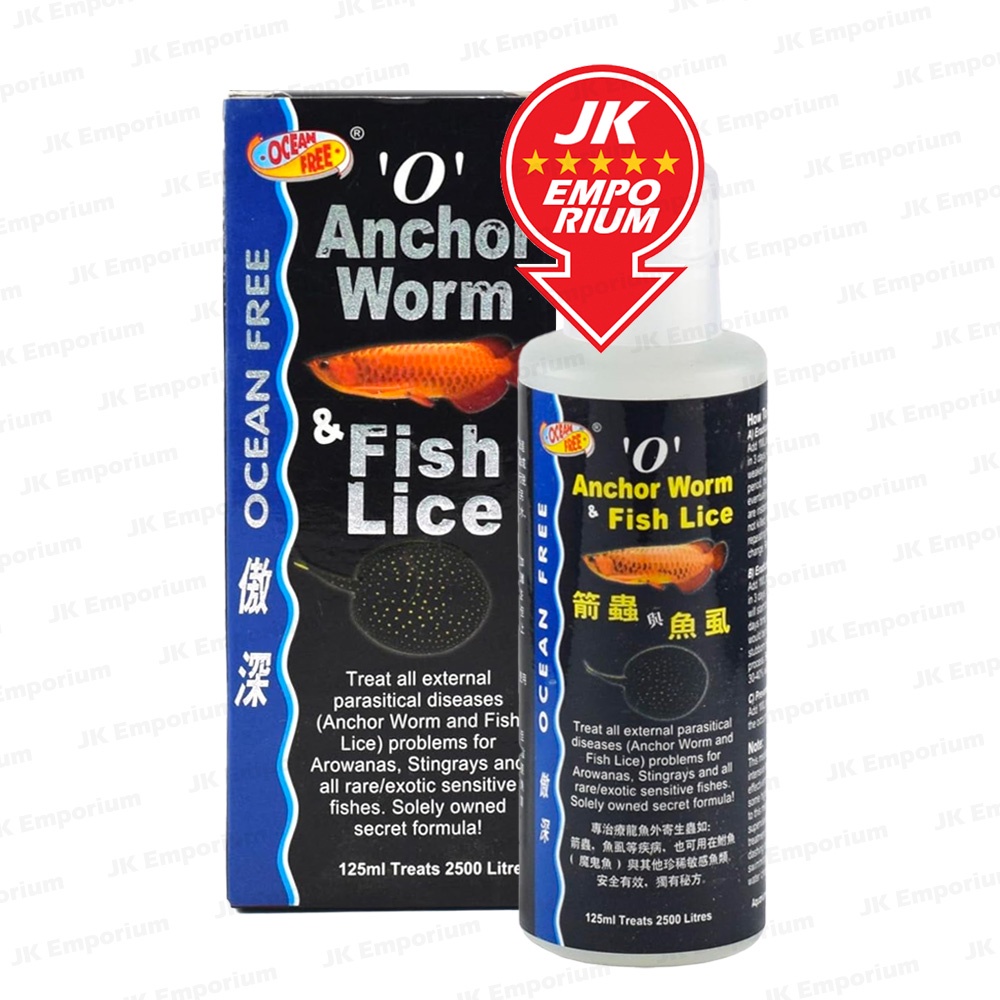 Ocean Free OF 0 Anchor Worm Fish Lice Treatment 125ml Anti External ...