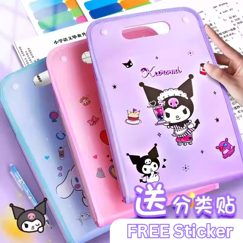Sanrio A4 Test Paper Storage Bag Folders Student Transparent ...