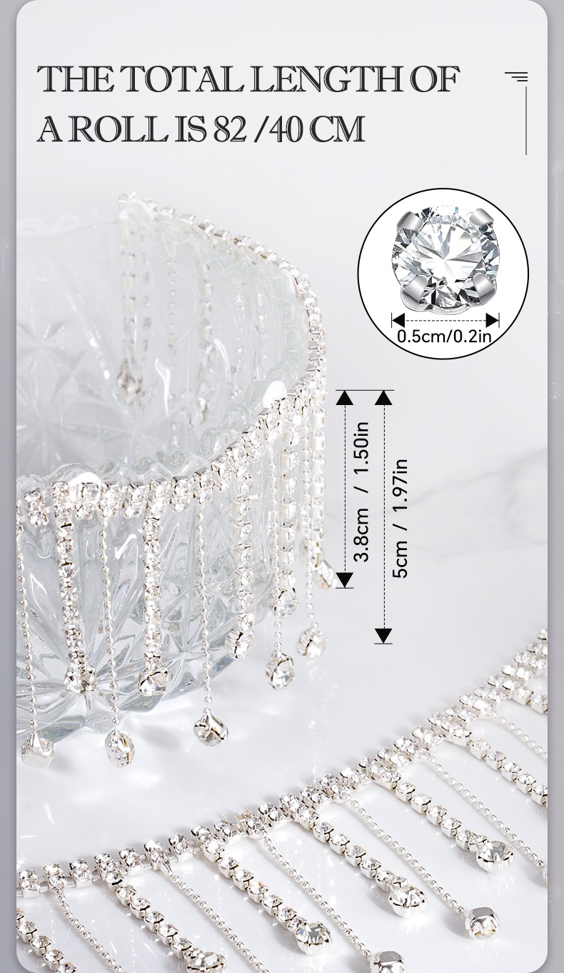 QIAO Rhinestone Tassel Style Chain Pin Bead Wedding Dress Shoe Hat ...
