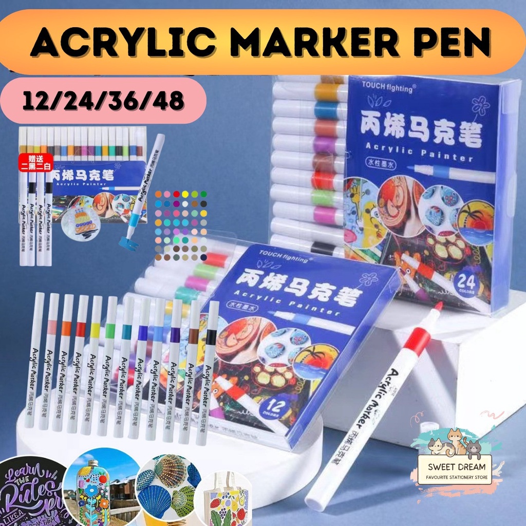 12/24/36/48 pieces WD Colours Graphic Art Twin Tip Marker Pen color marker  pen set