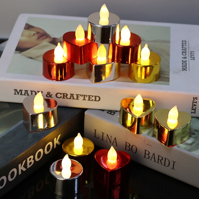 Heart Round LED Candle Lights / Romantic Flameless Night Lamp / Battery ...