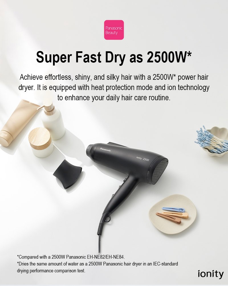 Panasonic 2300W Ionic Hair Dryer With Air Boost, Heat Protection