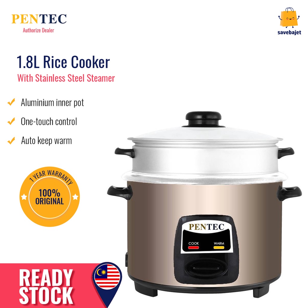 PENTEC Periuk Nasi Rice Cooker (1.0L) TAC-220 TAC-220G | Shopee Malaysia