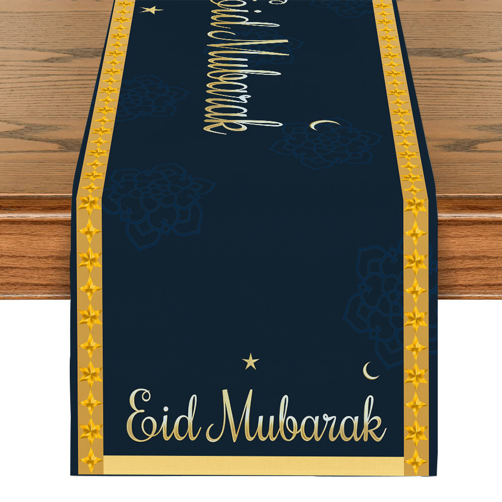 Ramadan Kareem Table Cover Hari Raya Decorations 2025 Dark Moon Stars ...