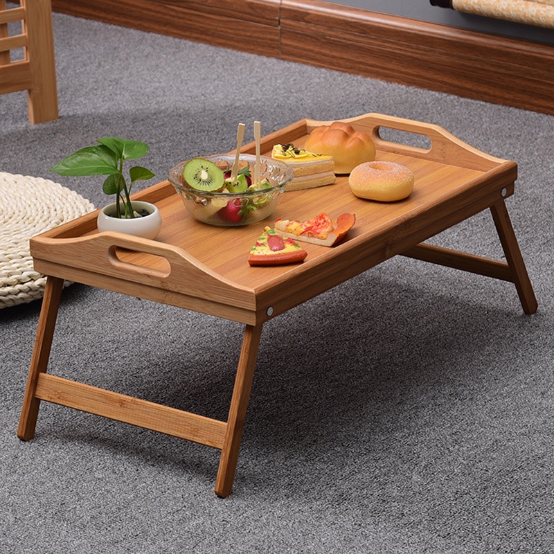 Breakfast Platter Wooden Foldable Table Food Serving Bed Tray Folding ...