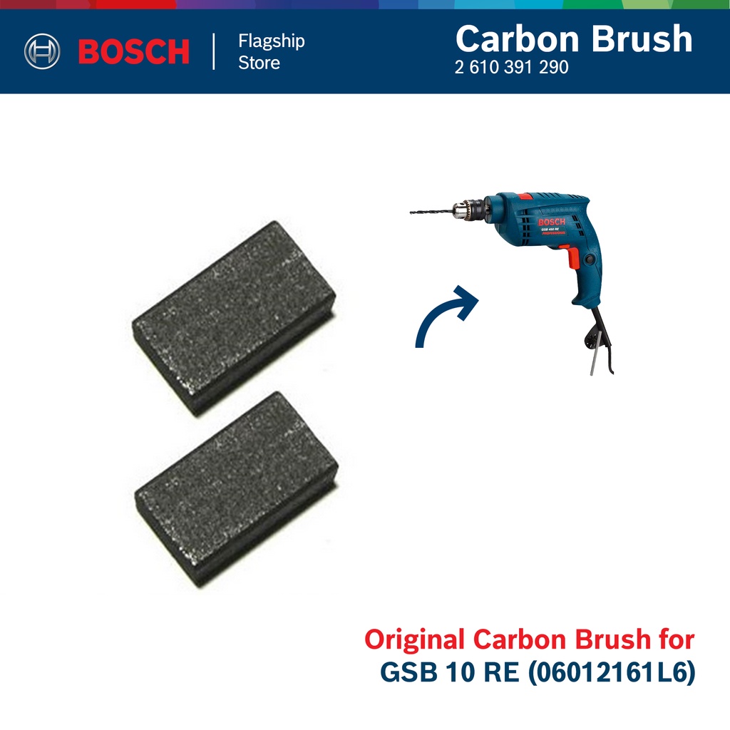 Bosch 20pcs Carbon Brush For Gsb 10 Re Impact Drill Professional 2610391290 Shopee Malaysia 5387