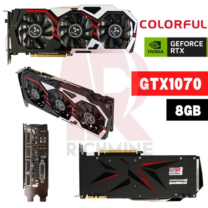 {Ready Stock} Colorful Igame GTX1070 Flame Ares U-TOP 8GB GAMING GPU ...