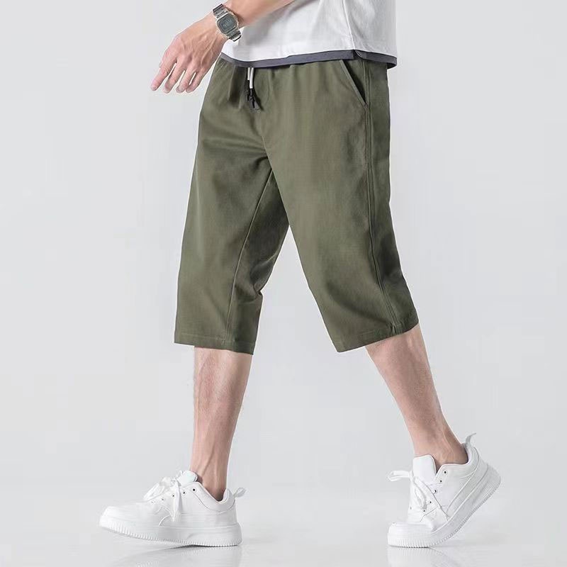 HANZO Men Short Pant Slim Fit Cotton Short Pant Casual Short Pant Seluar  Pendek Lelaki - White-JL9802-22-106581