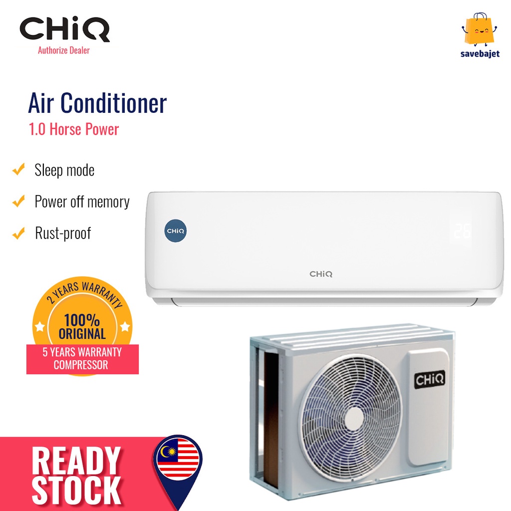 CHIQ Air Conditioner R32 Non-Inverter CSC-09DDA (1.0HP) CSC-12DDA (1 ...