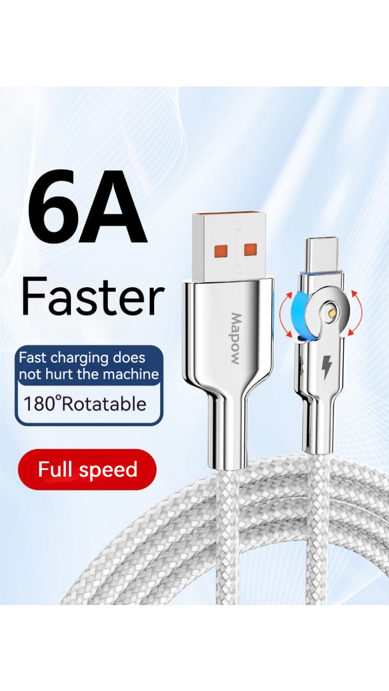 Usb Super Fast Charging Usb To Type C Micro Usb Data Cable 180 Rotation ...