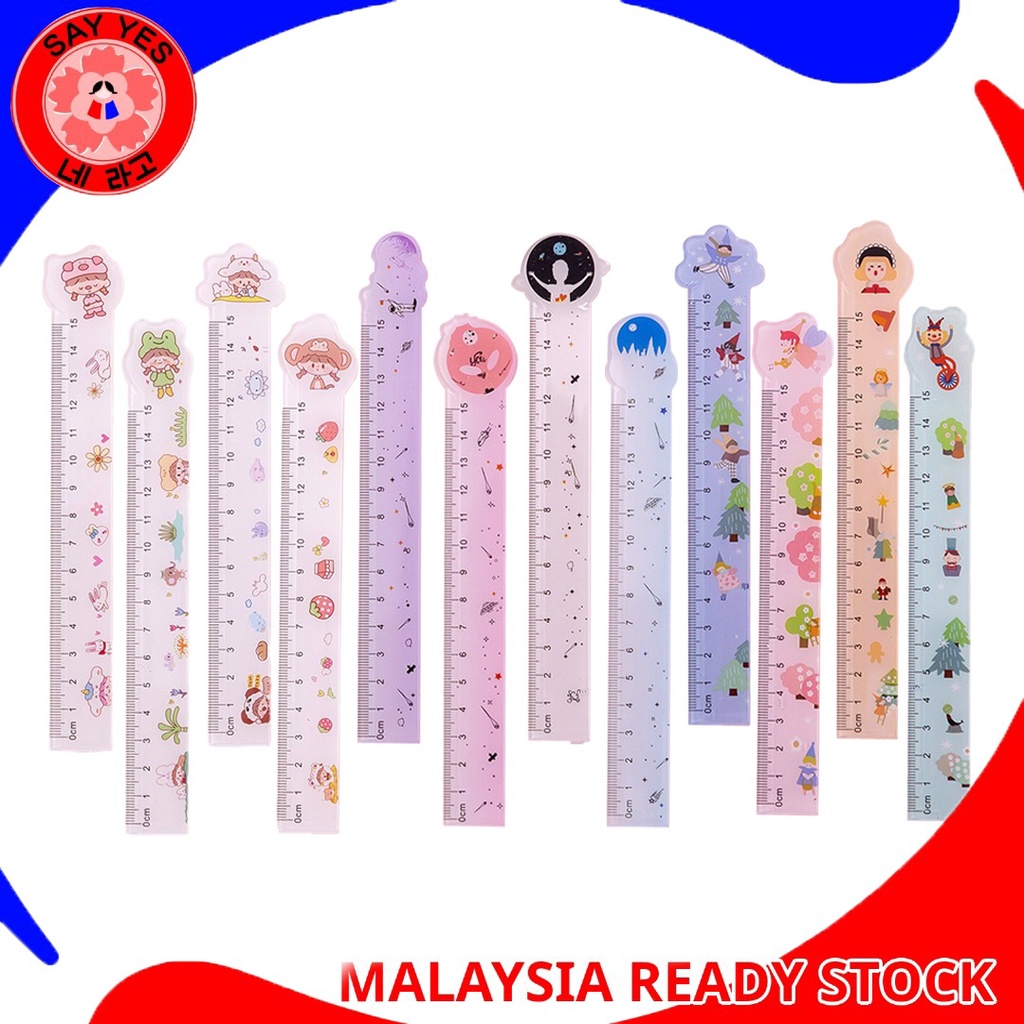 SayYes Measuring Ruler Cute Cartoon Acrylics Ruler Line Drawing Rulers ...