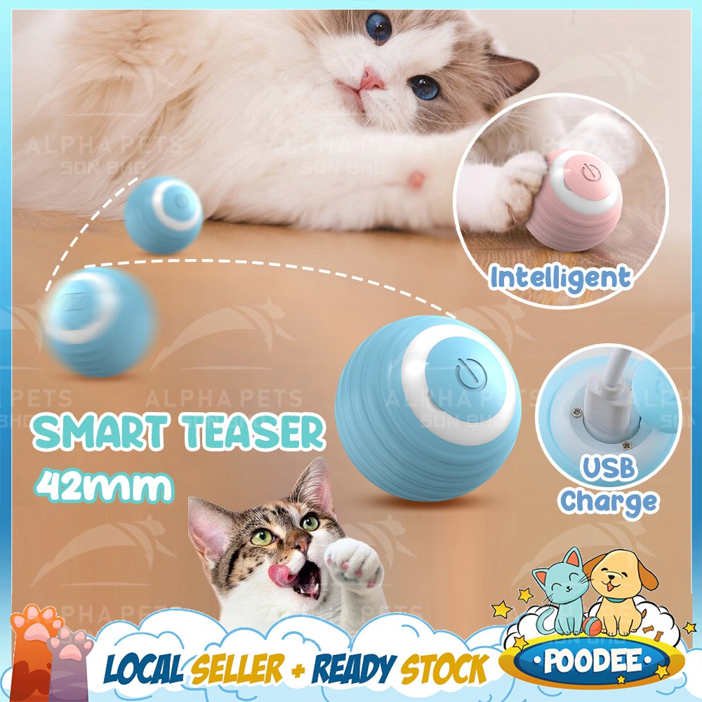 POODEE Rechargeable Interactive Cat Toy Ball Smart Electric Automatic ...