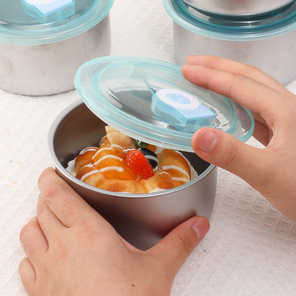 Durable Mini Round Sealed Food Storage Box Stainless Steel Food ...