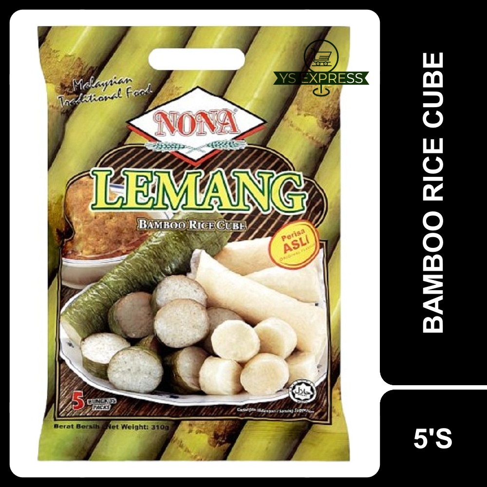 NONA Bamboo Rice Cube Original 5'S (310G) - Lemang Perisa Asli | Shopee ...