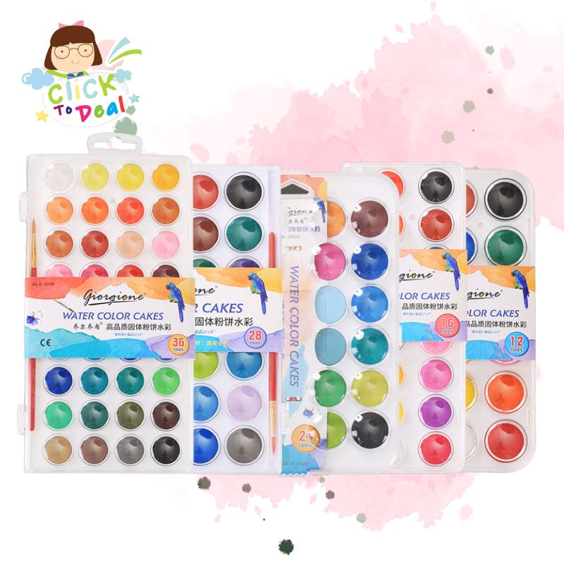 CTD Watercolor Cakes Set Student Grade 12/16/24/28/36/48