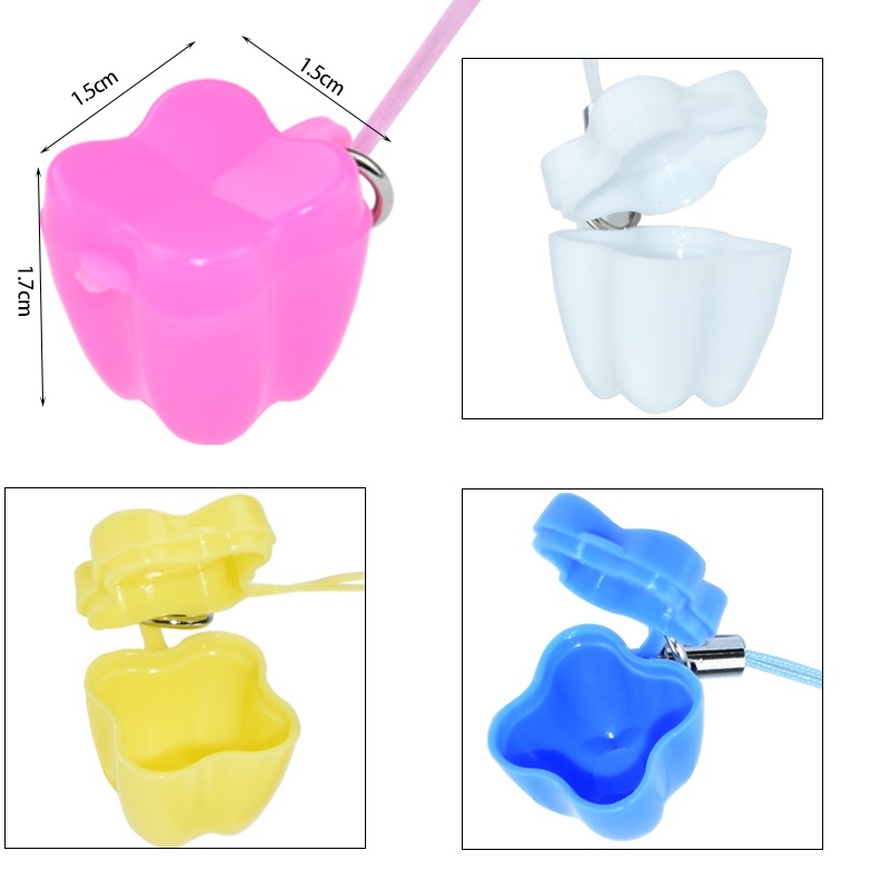 5X PLASTIC BABY Milk Tooth Storage Box With Rope Tooth Saver Necklaces