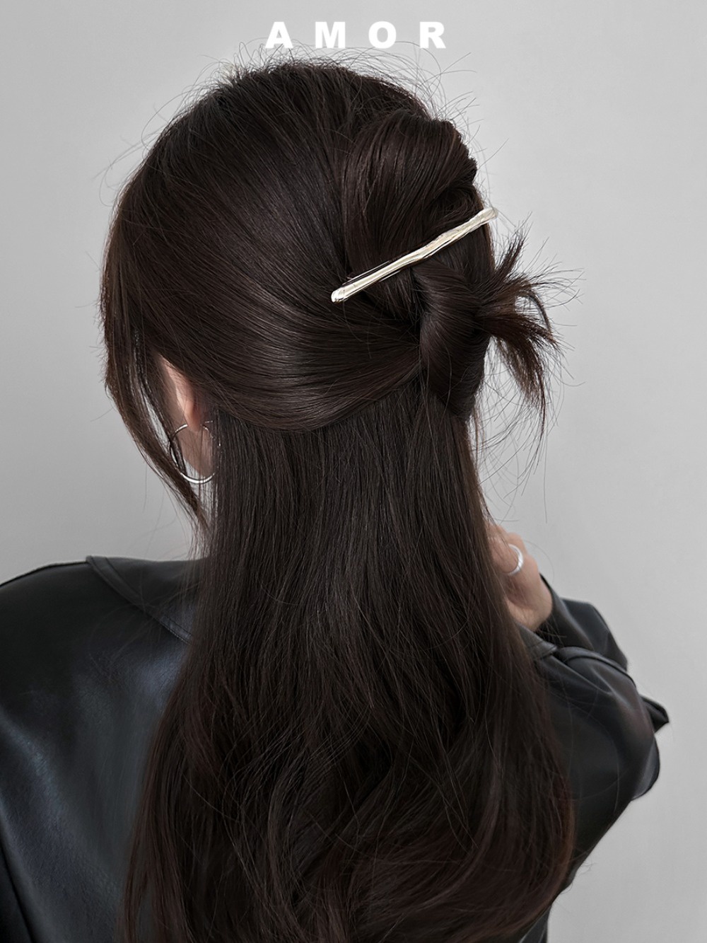 liquid metal Hindbrain spoon Side line clip headwear Minimalism line ...