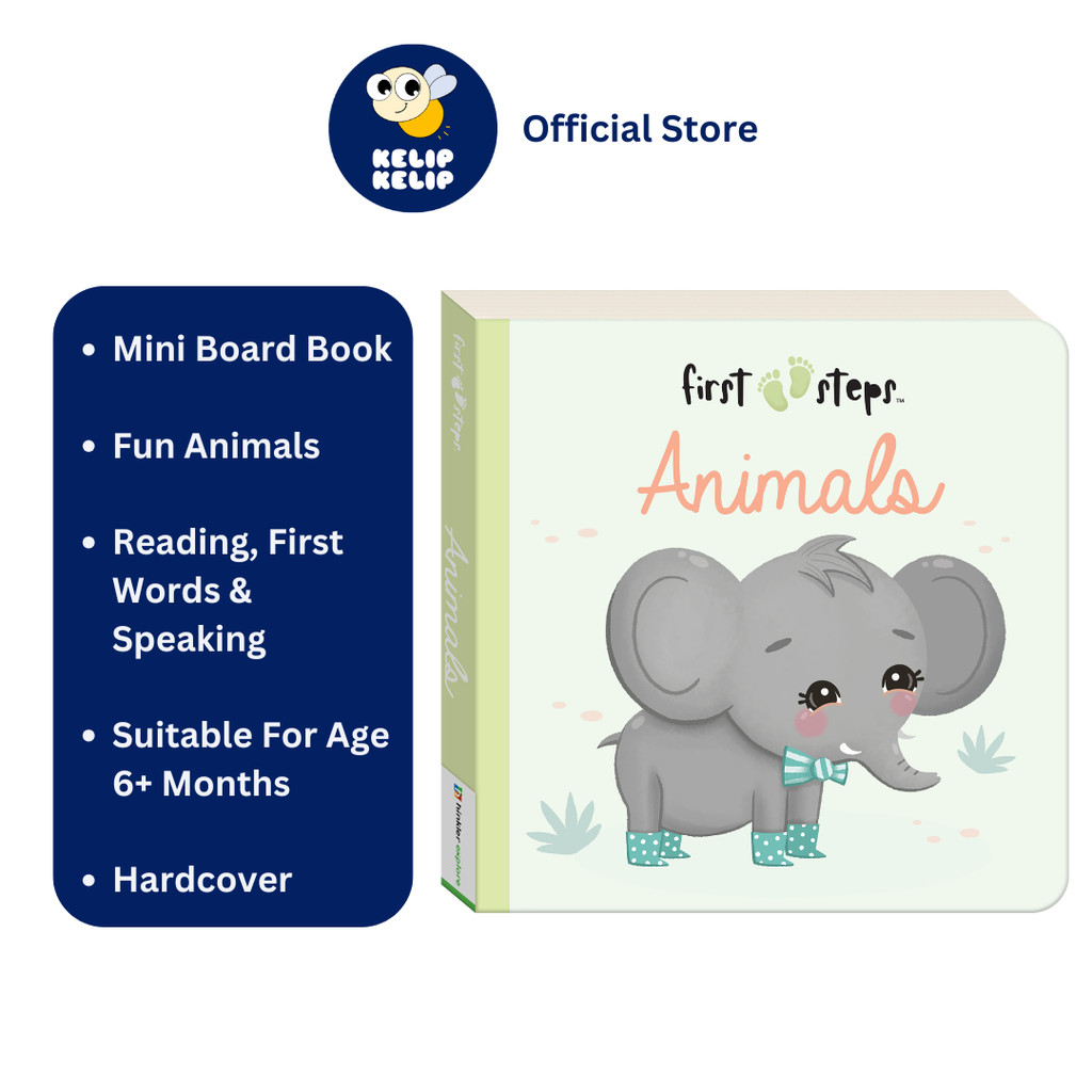 First Steps Animals Board Book For Toddlers To Learn With Colourful ...