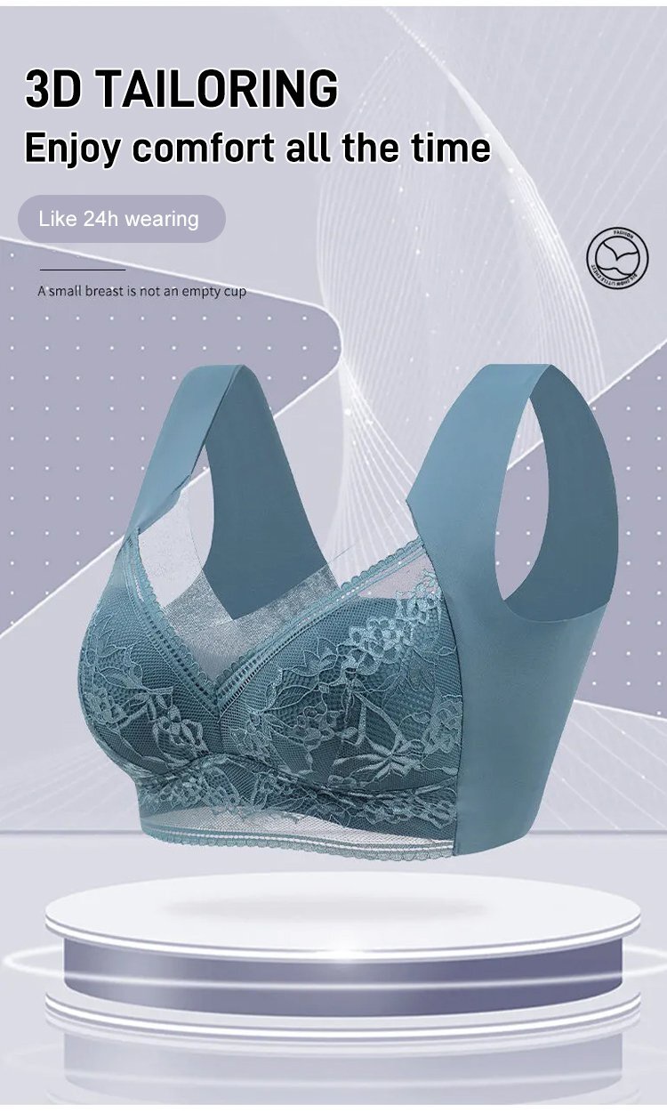 ebelieve*【Invisible-button black-technology Lace bra】裸感蕾丝冰丝呼吸内衣Women’s ...