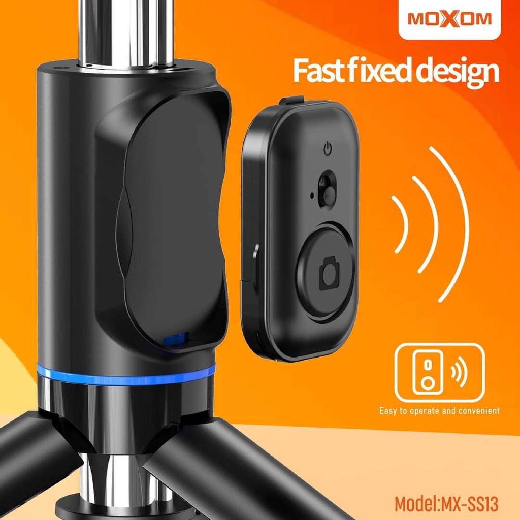 MOXOM MX-SS13 Capture Wizard Multifunctional Selfie Stick Tripod With LED Light