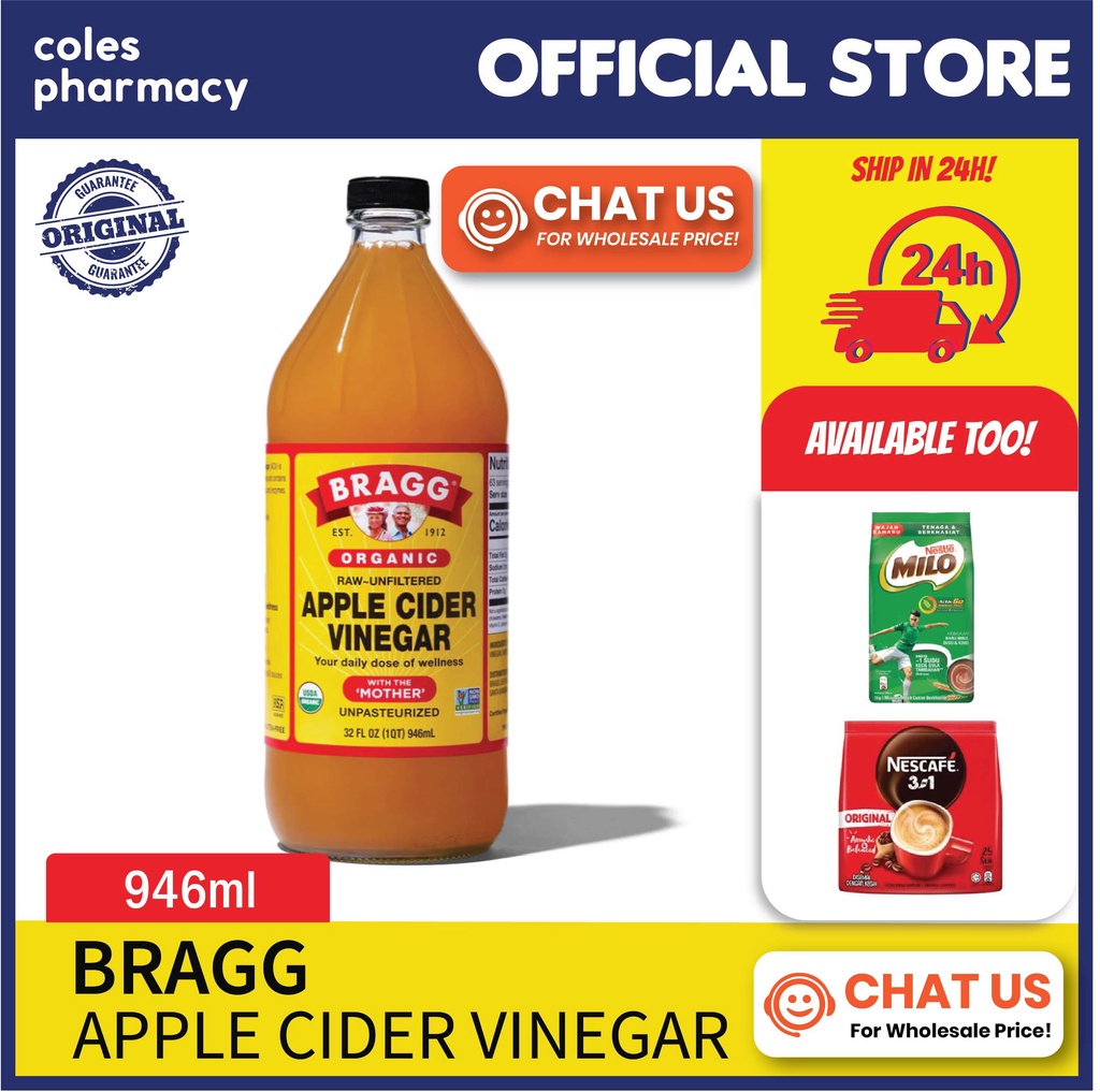 BRAGG Apple Cider Vinegar Original 946ml Shopee Malaysia