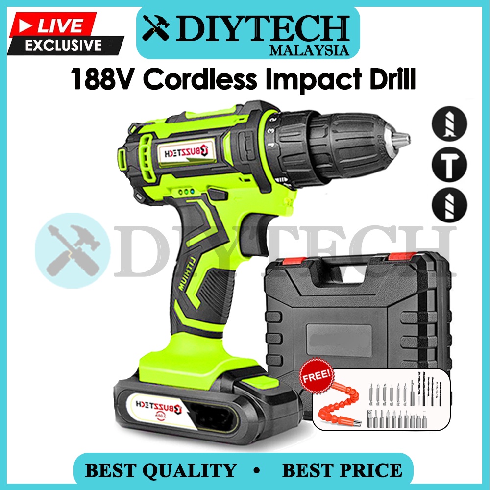 LIVE EXCLUSIVE HIGH POWER Mesin Drill Impact Cordless Impact Drill ...