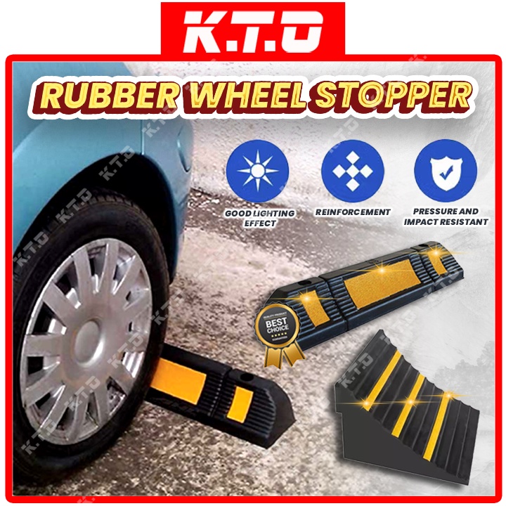 Vehicle Safety Rubber Wheel Stopper Parking Bay Tyre Wheel Block Rubber ...