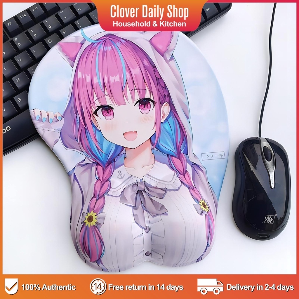 Creative 3D Cartoon Anime Mouse Pad with Wrist Support Sexy Chest