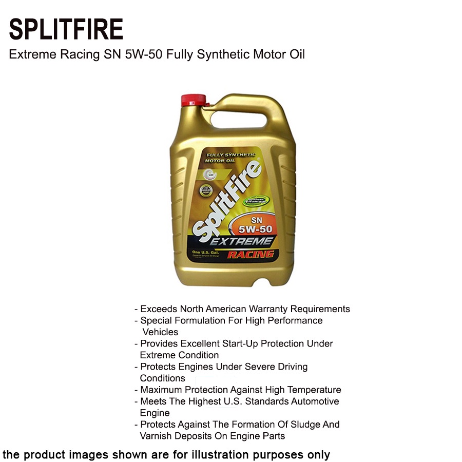 Splitfire Extreme Racing SN 5W50 Fully Synthetic Engine Oil 3.79L ...