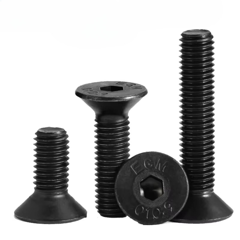 thumbnail image 2 of M6 M8 M10 Black Grade 12.9 Flat Head Hex Socket Cap Screws | Allen Key Countersunk 2 of 5