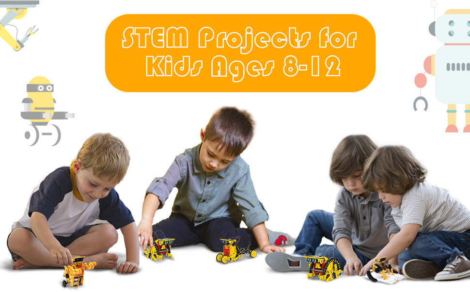 Solar Robot Kit for Kids STEM Building Toys 13-in-1 Robot with Solar ...
