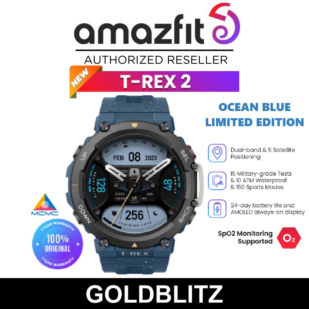 Amazfit T-Rex 2 Smart Watch for Men, Dual-Band & 6 Satellite Positioning,  24-Day Battery Life, Ultra-Low Temperature Operation, Rugged Outdoor GPS