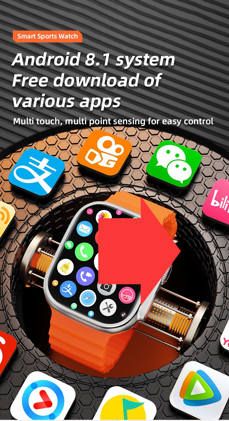 Android Smartwatch With SIM Card Slot Wifi Camera 4G CDS9 Ultra Smart