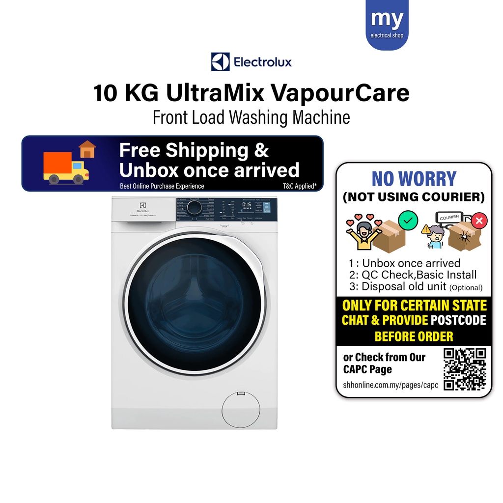 Electrolux 10KG Front Load Washing Machine EWF1024P5WB Shopee Malaysia
