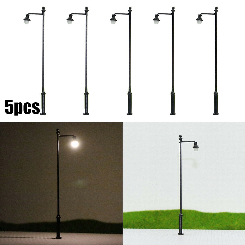 Ready Stock 5pcs Model Railway 187 Lamp Post Street Lights Ho Oo Scale Leds 354in Shopee 5063