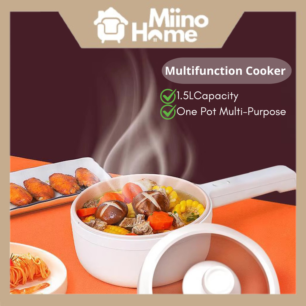 MiinoHome 1.5L/600W Multi Cooker Non Stick Ceramic Coating Mini ...