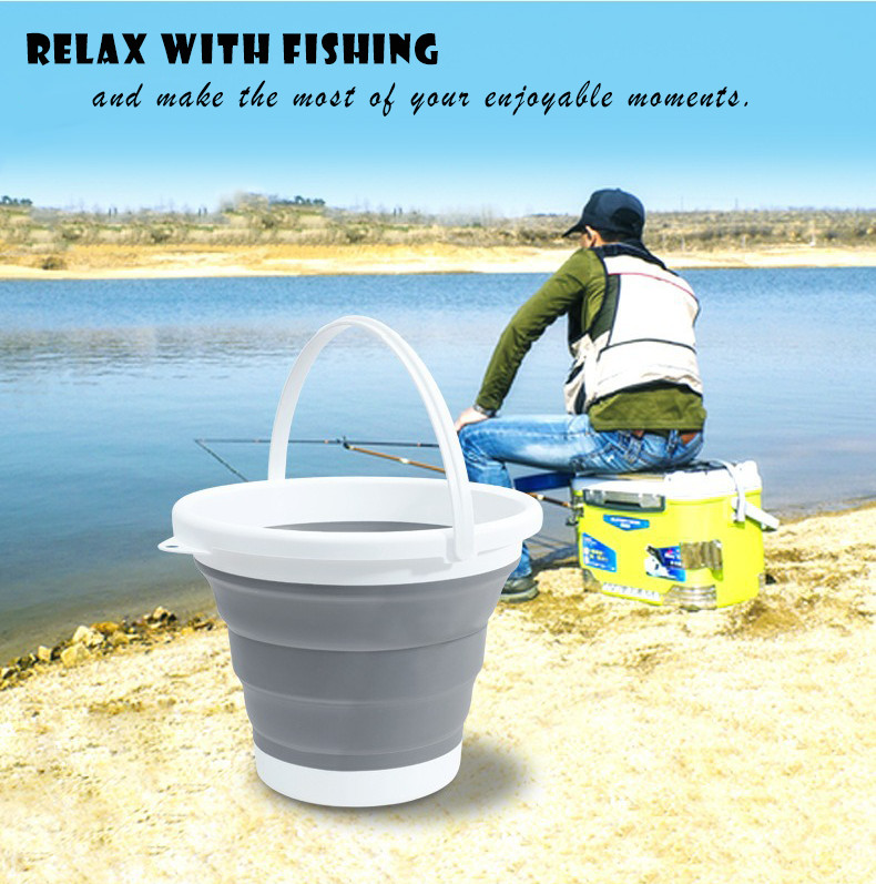 Foldable Collapsible Portable Water Bucket with Handle Collapsible Pail ...