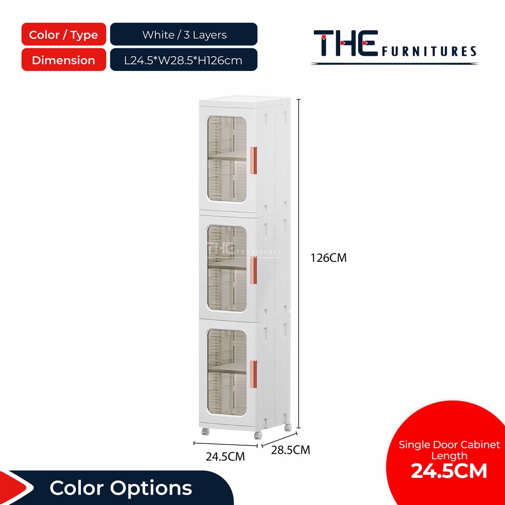 THE Single/Double Door Foldable Storage With Wheels